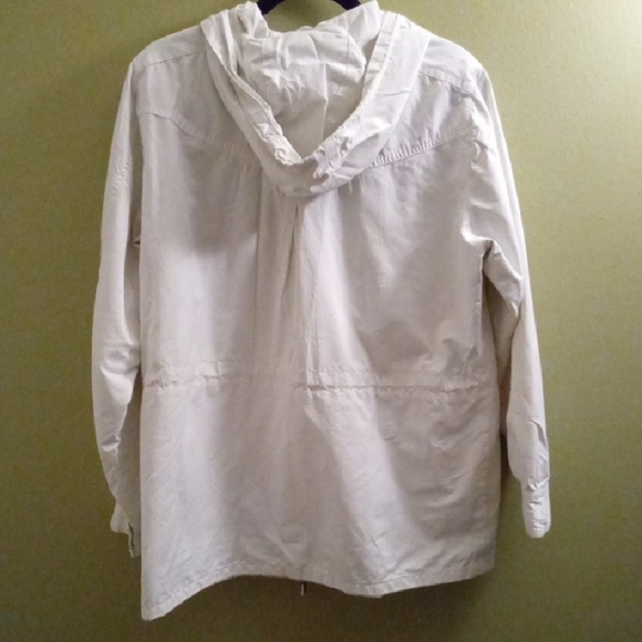 Womans L St. John's Bay Cream Hooded Jacket Mediumweight Spring - Picture 4 of 4